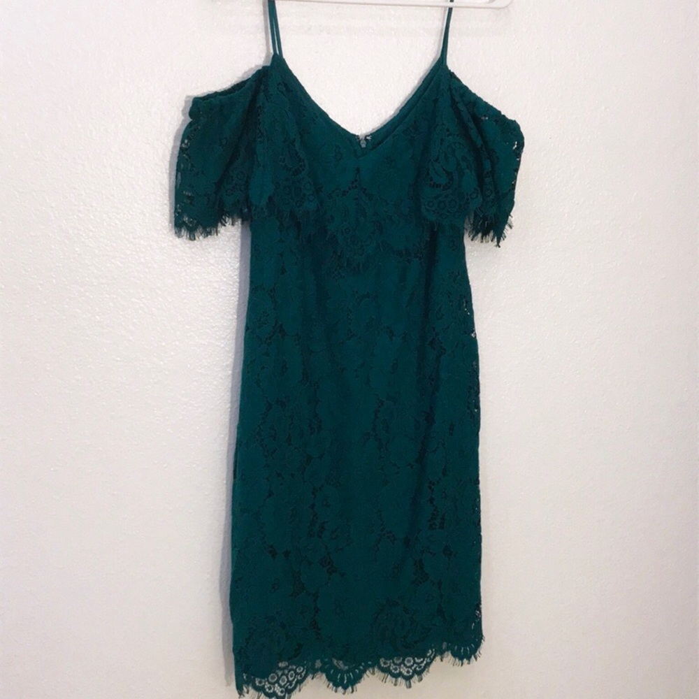 New Lauren by Ralph Lauren green lace dress